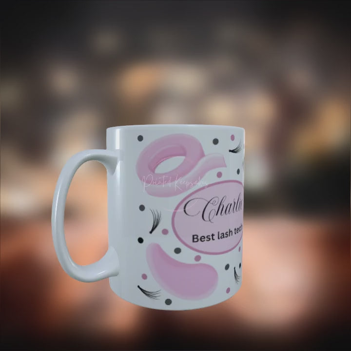 Personalized Lash Tech Mug | Custom Lash Artist Coffee Cup