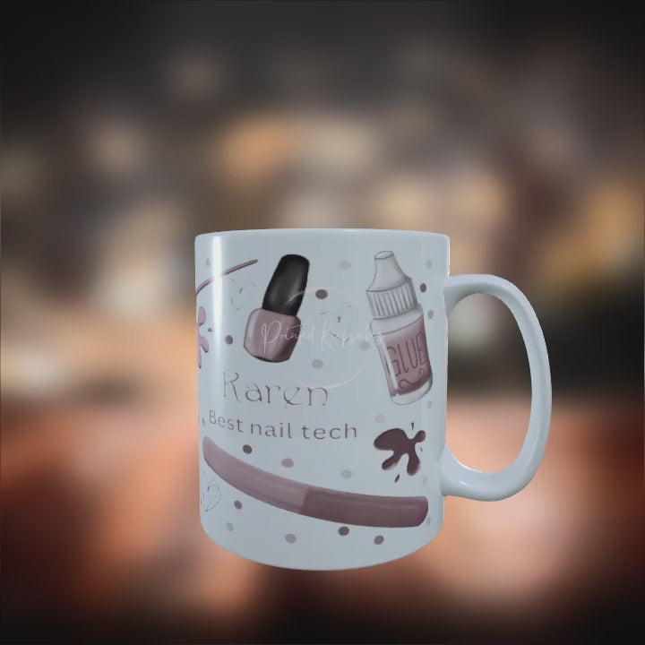 Personalized Nail Technician Mug - Custom Manicurist Gift Cup