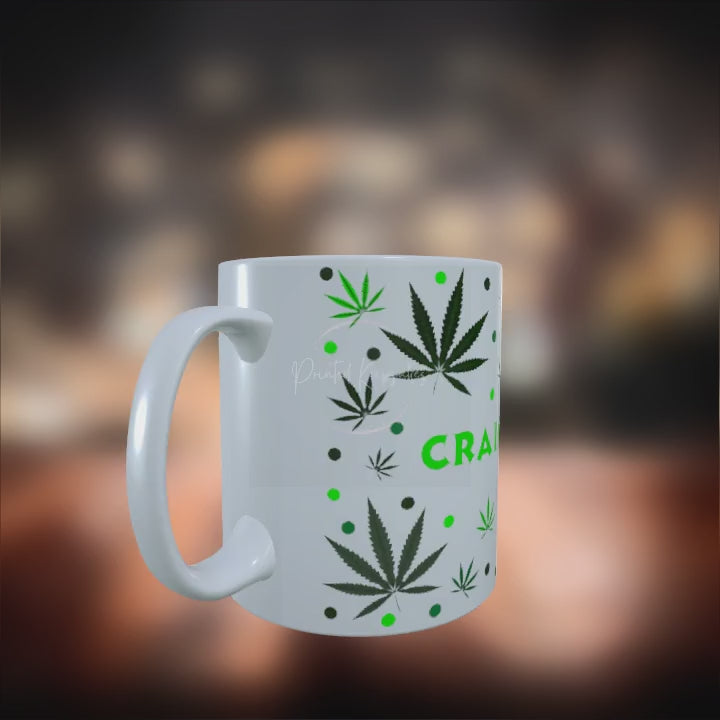 Green Weed Plant Personalized Mug | Custom Name Cannabis Coffee Cup
