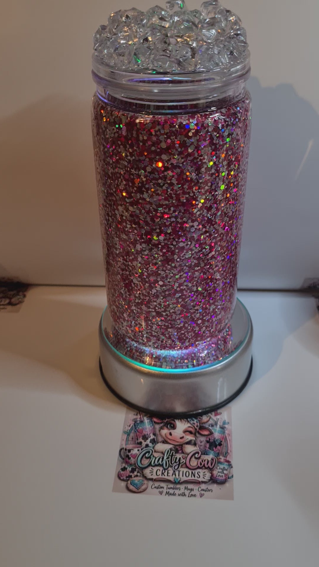 Custom Glitter Snowglobe Tumbler 20oz – Personalized Gift Travel Mug