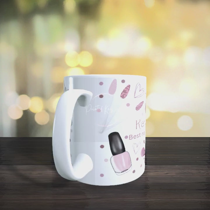 Personalized Nail Tech Mug – Custom Name Beauty & Salon Gift