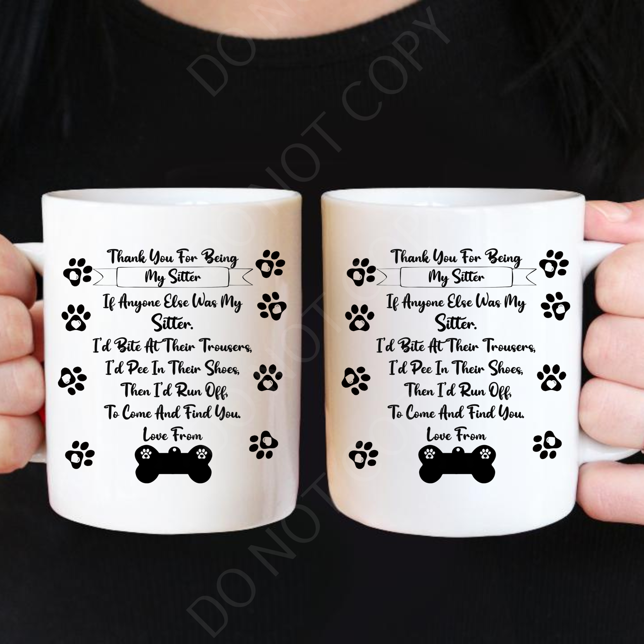 Personalised custom made Mug dog Sitter
