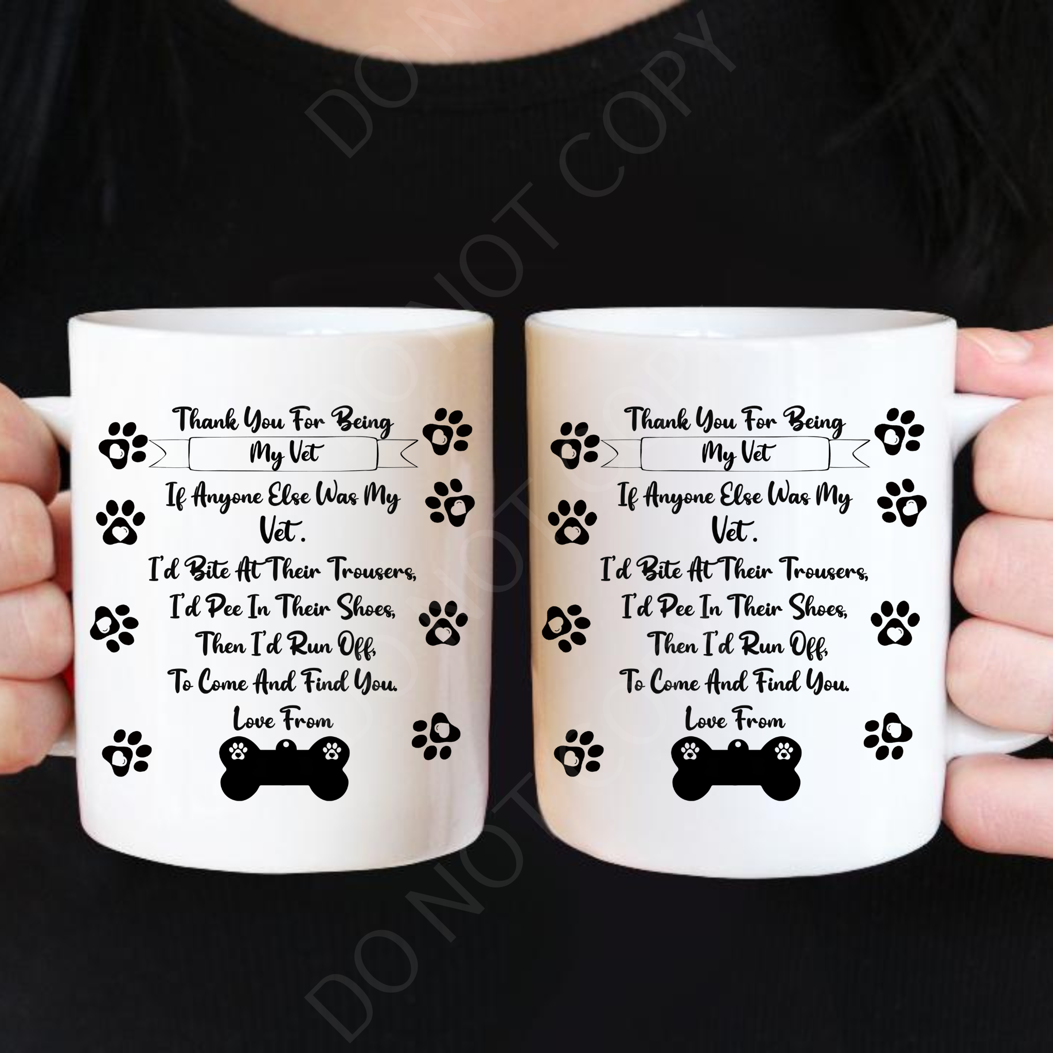 Personalised custom made Mug dog Vet