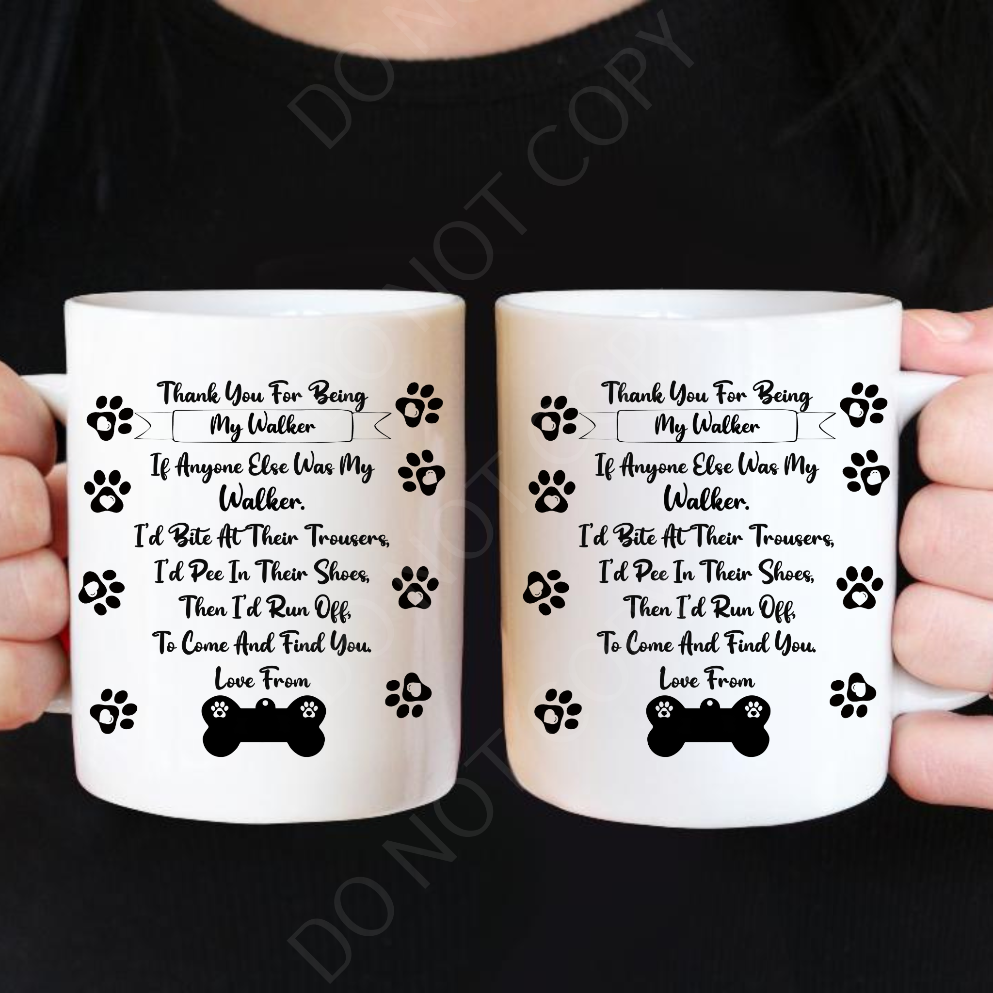 Personalised custom made  Mug dog Walker
